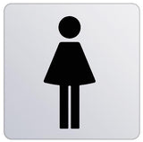 KEUCO PLAN Türschild Damen verchromt – Symbol Damen, 100 x 100 mm, Metall
