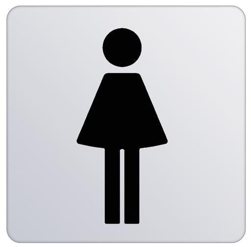 KEUCO PLAN Türschild Damen verchromt – Symbol Damen, 100 x 100 mm, Metall