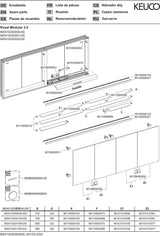 KEUCO Royal Modular 2.0 Spiegelschrank 2000 mm beleuchtet, Wandeinbau, silber-eloxiert