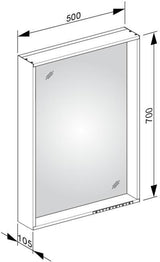 KEUCO X-Line Lichtspiegel mit Spiegelheizung 500 x 700 x 105 mm Vulkanit – LED-Badspiegel