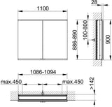 KEUCO Royal Modular 2.0 Spiegelschrank Wandeinbau 600 mm mit Steckdose und USB, silber-eloxiert
