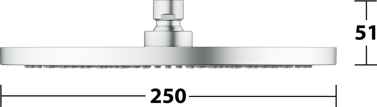 KEUCO Kopfbrause rund 250 mm Bronze gebürstet – Edle Duschkopf-Brause