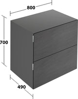 KEUCO Edition 11 Art Sideboard 400 mm mit 2 Auszügen und Beleuchtung – Weiß / Glas Weiß