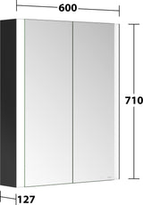 KEUCO Somaris Spiegelschrank 600 x 710 x 128 mm Eiche hell Dekor – 2 Türen Wandvorbau