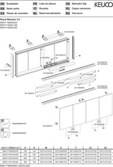 KEUCO Royal Modular 2.0 Spiegelschrank 1900 mm, LED Ober- und Unterbeleuchtung, silber-eloxiert, 4 Türen