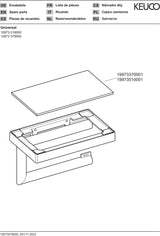 KEUCO REVA Toilettenpapierhalter mit Glas-Ablage in schwarz matt – Wandmontage, Metall