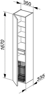 KEUCO Royal Reflex Hochschrank mit Wäschekorb, 1-türig, links, anthrazit/anthrazit