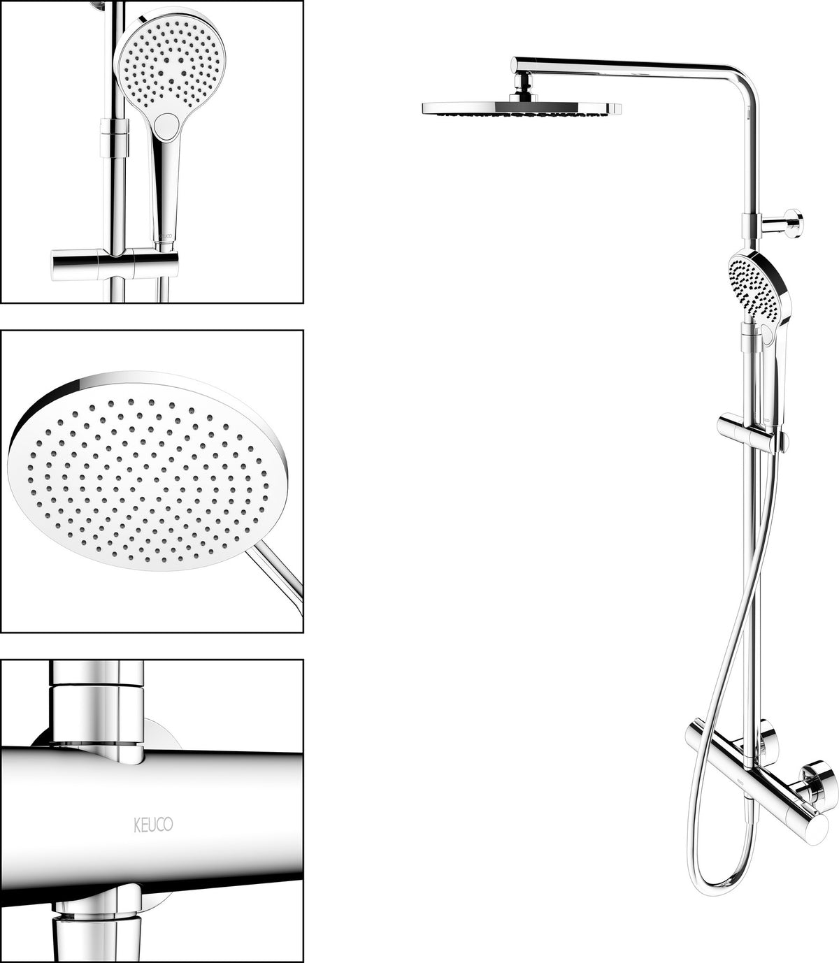 KEUCO Plan blue Thermostat-Brausemischer Aufputz Aluminium-finish 53926