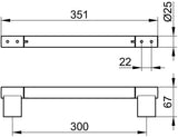 KEUCO PLAN Haltegriff 300 mm verchromt – Wandmontage, rund, Metall
