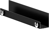 KEUCO Duschablage 24953 auf Maß – 400-600 x 120 x 90 mm, schwarz matt, Aluminium, mit Haken