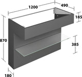 KEUCO Edition 11 Art Waschtischunterbau 800 mm mit Glasablage und Beleuchtung in Weiß