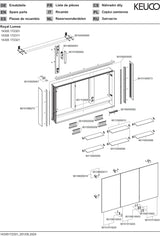 KEUCO Royal Lumos Spiegelschrank 1200 mm mit Beleuchtung, 3 Türen, silber-eloxiert