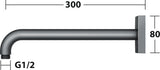 KEUCO Brausearm Edition 300, Wandanschluss, 300 mm, verchromt – Eckige Form, Metall