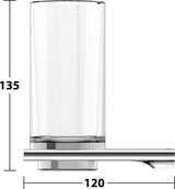 KEUCO Edition 400 Glashalter mit Echtkristall-Glas, verchromt – Wandmontage, softcube Design