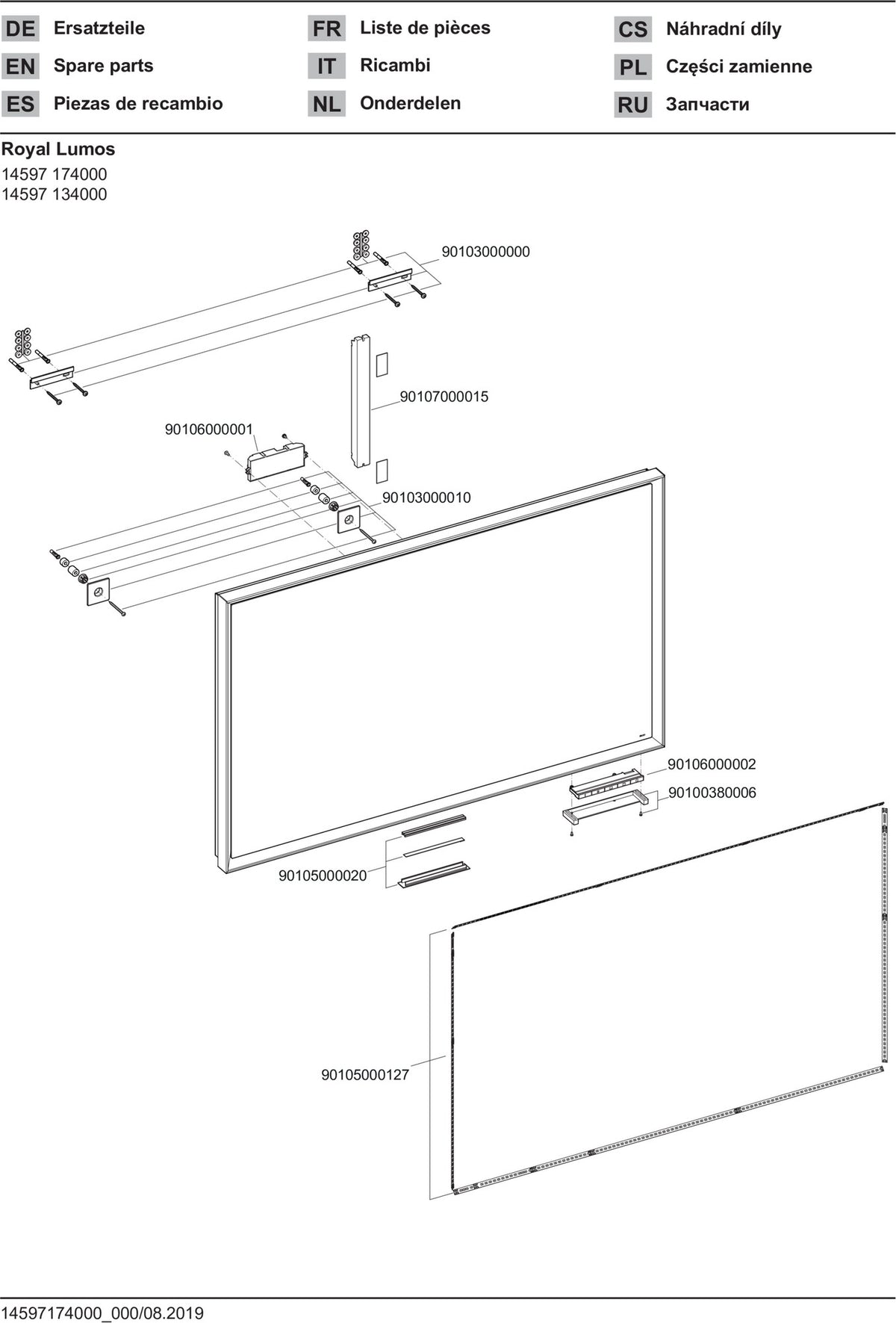 KEUCO Royal Lumos Lichtspiegel 700 x 650 mm, schwarz-eloxiert, LED-Beleuchtung