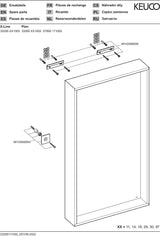 KEUCO X-Line Kristallspiegel 460x850 mm anthrazit – Rahmenloser Wandspiegel ohne Beleuchtung