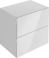 KEUCO Edition 11 Art Sideboard 400 mm mit 2 Auszügen und Beleuchtung – Weiß / Glas Weiß