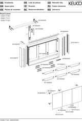 KEUCO Royal Lumos Spiegelschrank 1200 mm mit Beleuchtung, 3 Türen, silber-eloxiert