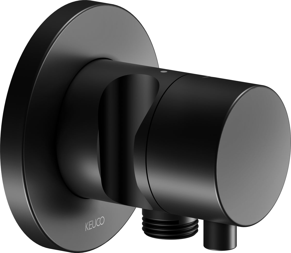 KEUCO IXMO Comfort Absperrventil UP DN15 mit Schlauchanschluss, rund schwarz matt