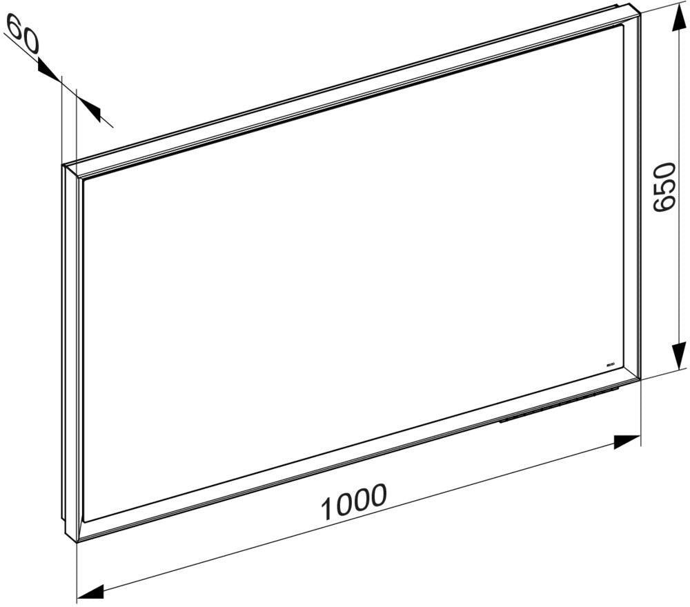 KEUCO Royal Lumos Lichtspiegel mit Spiegelheizung, 700 x 650 mm, schwarz-eloxiert
