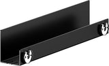 KEUCO Duschablage 24953 auf Maß – 400-600 x 120 x 90 mm, schwarz matt, Aluminium, mit Haken