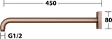 KEUCO Brausearm Edition 300, Wandanschluss, 300 mm, verchromt – Eckige Form, Metall