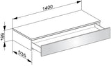 KEUCO Edition 400 Sideboard 1400 mm, 1 Auszug, anthrazit Strukturlack mit Glas-Abdeckplatte