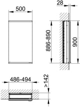 KEUCO Royal Modular 2.0 Spiegelschrank, unbeleuchtet, Wandeinbau, 500 mm, silber-eloxiert
