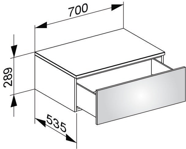 KEUCO Edition 400 Sideboard 700 mm, 1 Auszug, anthrazit/Glas – Wandmontage