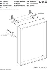 KEUCO X-Line Kristallspiegel 460x850 mm anthrazit – Rahmenloser Wandspiegel ohne Beleuchtung