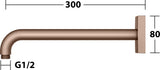 KEUCO Brausearm Edition 300, Wandanschluss, 300 mm, verchromt – Eckige Form, Metall