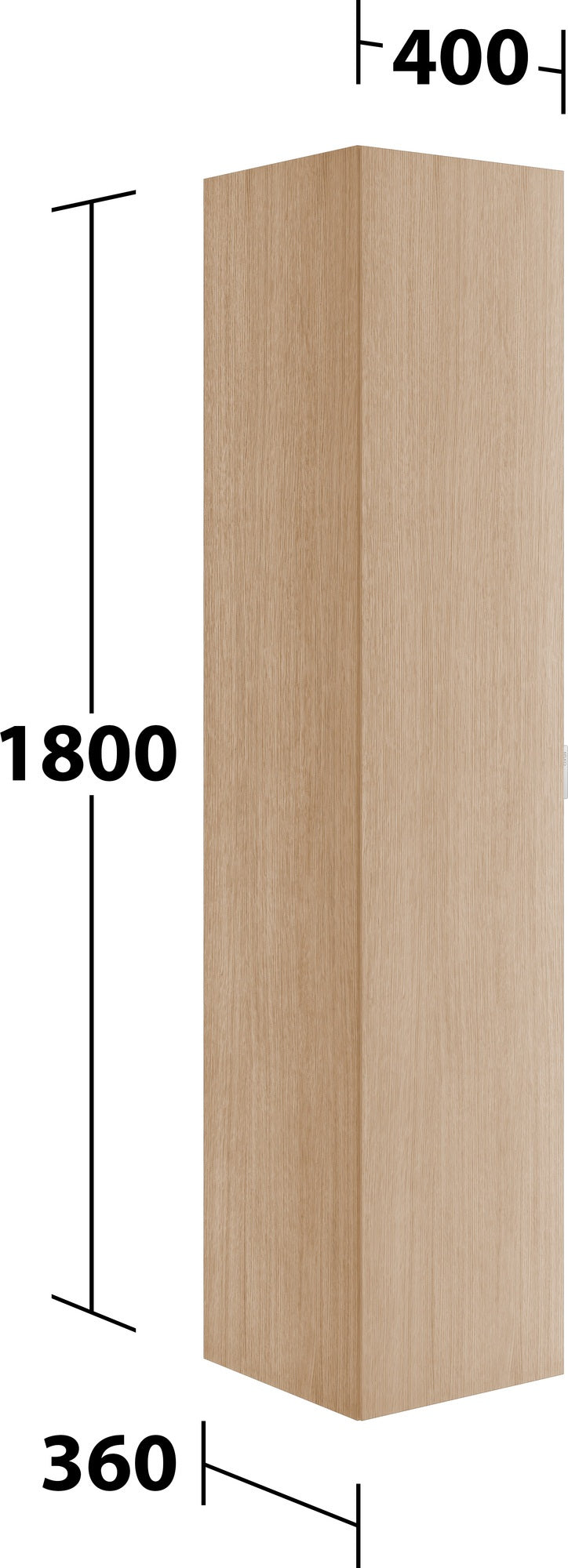 KEUCO Edition 11 Art Hochschrank mit Steckdose, 1-türig, links, 400 x 1800 x 360 mm, blue satin/Glas blue satin