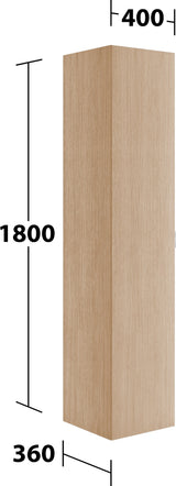 KEUCO Edition 11 Art Hochschrank mit Steckdose, 1-türig, links, 400 x 1800 x 360 mm, blue satin/Glas blue satin