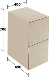 KEUCO Edition 11 Art Sideboard 400 mm mit 2 Auszügen und Beleuchtung – Weiß / Glas Weiß