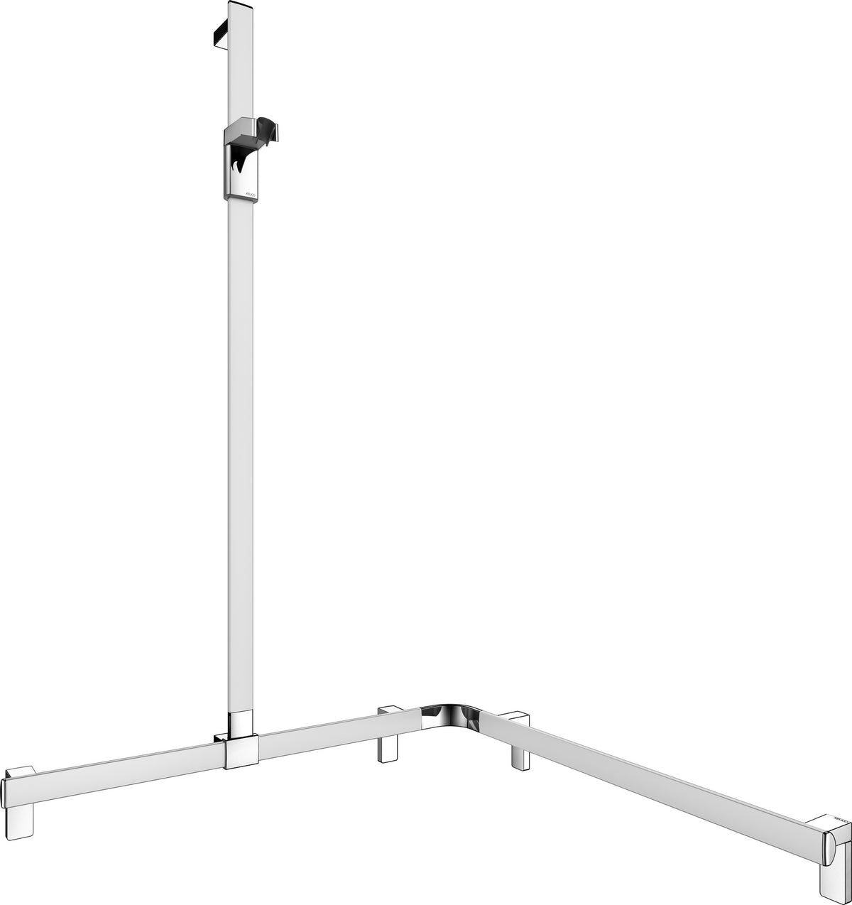 KEUCO AXESS Duschhandlauf 850 mm rechts mit Brausestange, silber-eloxiert