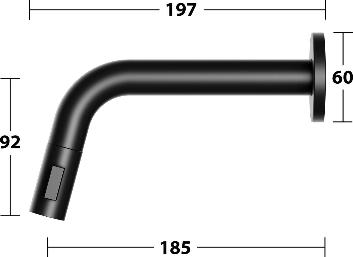 KEUCO IXMO Wandauslaufventil Unterputz rund 185 mm Ausladung, Soft schwarz matt