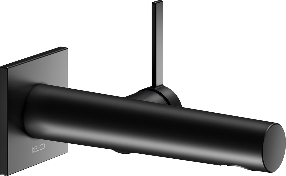 KEUCO IXMO Pure Einhebel-Waschtischmischer Unterputz, eckig, Ausladung 165 mm, schwarz matt