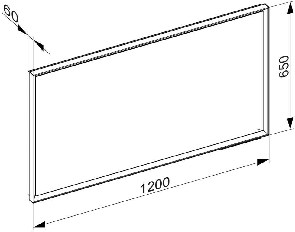 KEUCO Royal Lumos Lichtspiegel mit Spiegelheizung, 700 x 650 mm, schwarz-eloxiert