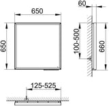 KEUCO Royal Lumos Lichtspiegel mit Spiegelheizung, 700 x 650 mm, schwarz-eloxiert