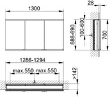 KEUCO Royal Modular 2.0 Spiegelschrank beleuchtet 900 mm, 2 Steckdosen, silber-eloxiert