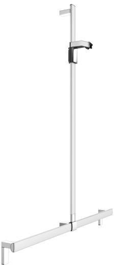KEUCO Duschhandlauf AXESS 35014, silber-eloxiert, 1000/1301 mm, mit Brausestange