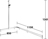 KEUCO AXESS Duschhandlauf 850 mm rechts mit Brausestange, silber-eloxiert