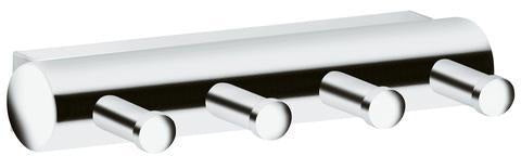 KEUCO Plan Hakenleiste verchromt mit 4 Haken – Wandmontage, Metall, 118 mm