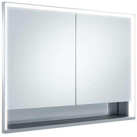 KEUCO Royal Lumos Spiegelschrank Wandeinbau 1000 x 735 x 130 mm silber-eloxiert mit Ablagefach