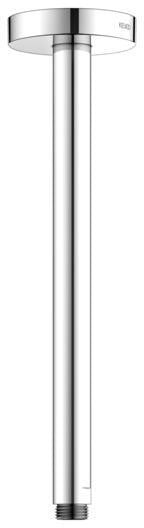 KEUCO Brausearm Elegance 51688, Deckenanschluss, 100 mm, verchromt – Rundes Design für die Deckenmontage