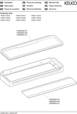KEUCO Duschkorb Plan 14959 mit Glasabzieher – verchromt/schwarzgrau, Wandmontage
