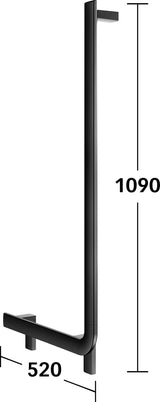 KEUCO AXESS Winkelgriff 90° rechts 520/1090 mm verchromt – Barrierefreier Halt für Bad und WC