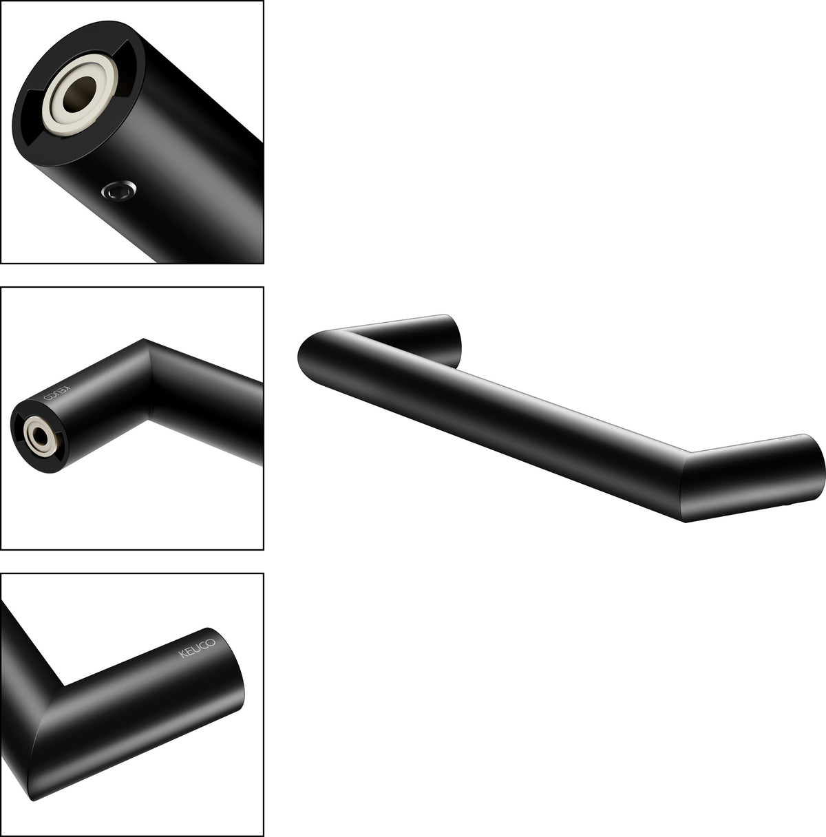 KEUCO REVA Haltegriff 328 mm in Schwarz matt – Wandmontage, Metall, gerade