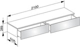 KEUCO Edition 400 Sideboard 2100 mm, 2 Auszüge, anthrazit/Glas – Push-to-Open