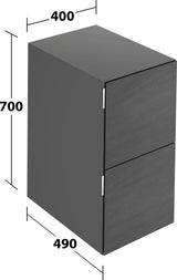 KEUCO Edition 11 Art Sideboard 400 mm mit 2 Auszügen und Beleuchtung – Weiß / Glas Weiß